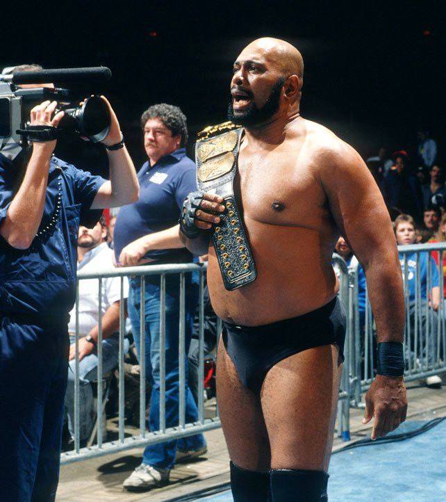 Bad News Brown with the WWF Championship